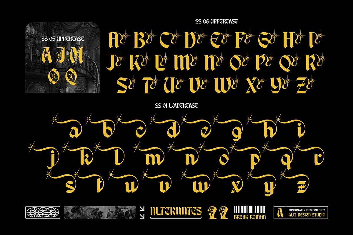 Break Roman Typeface, a Blackletter Font by alit design (Photo 16 of 17)