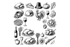 Thanksgiving Icons Set, an Object Graphic by nikagraphic