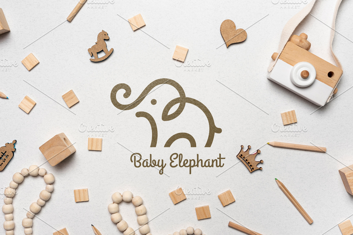 Baby Elephant Logo Template, a Branding & Logo Template by tetiana.svirska (Photo 3 of 4)