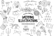 Handdrawn Wedding Icons, an Illustration by TatiMockup (Thumbnail 1 of 4)