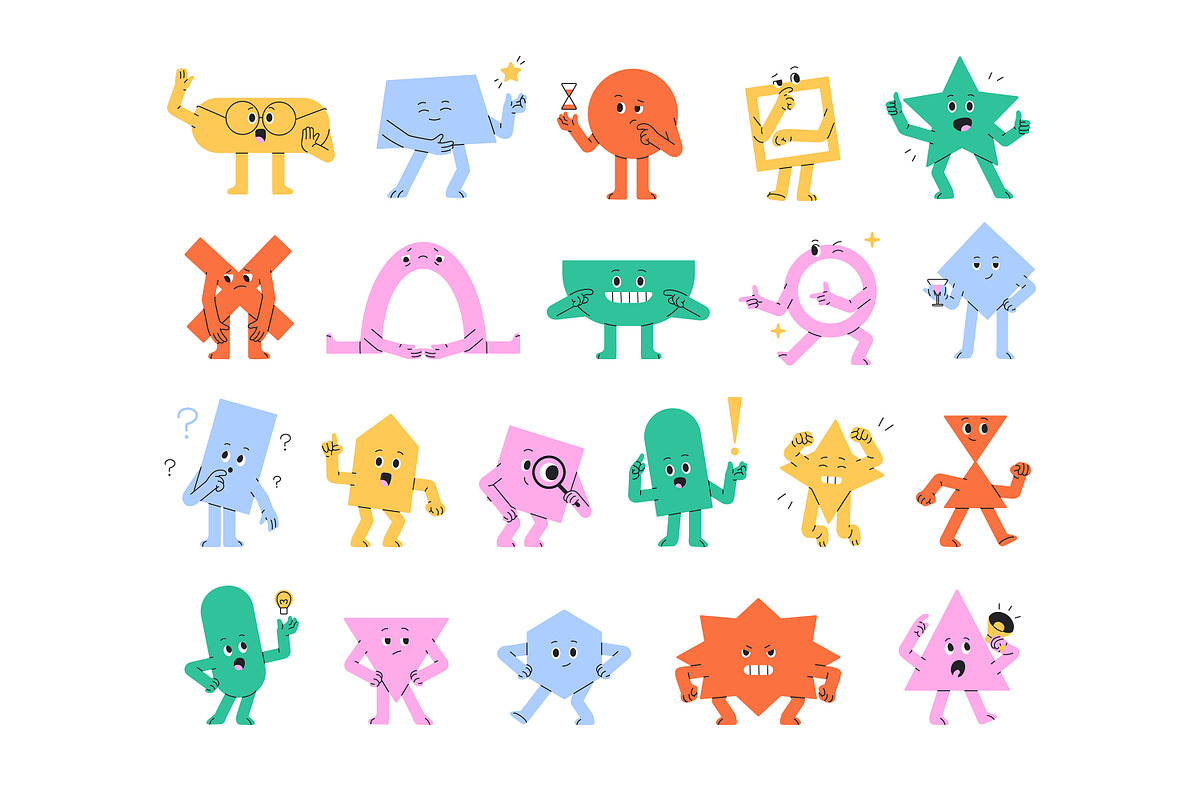 Geometric shapes set + backgrounds, an Object Illustration by PaperTrident (Photo 1 of 6)