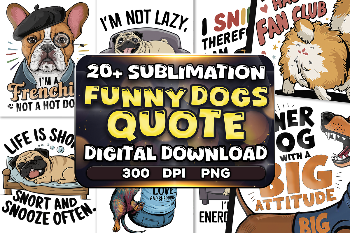 Funny Dogs Sarcastic Quote, a Poster Template by Craftsbeefy (Photo 1 of 4)
