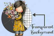 Whimsical Spring Girl & Flower, an Illustration by Canvas Craft (Thumbnail 2 of 6)