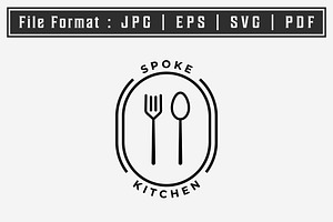 Minimalist Emblem Of Spoon Fork Logo