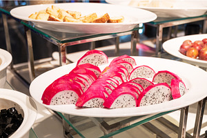 Sliced pink dragon fruit with white, a Food & Drink Photo by Jan Jack Russo Media
