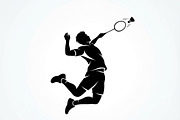 60 Badminton Player Smash Silhouette, a Person Illustration by Amazin_art (Thumbnail 10 of 42)