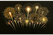 Golden fireworks burst, a Decorative Illustration by Yayasya (Thumbnail 1 of 3)