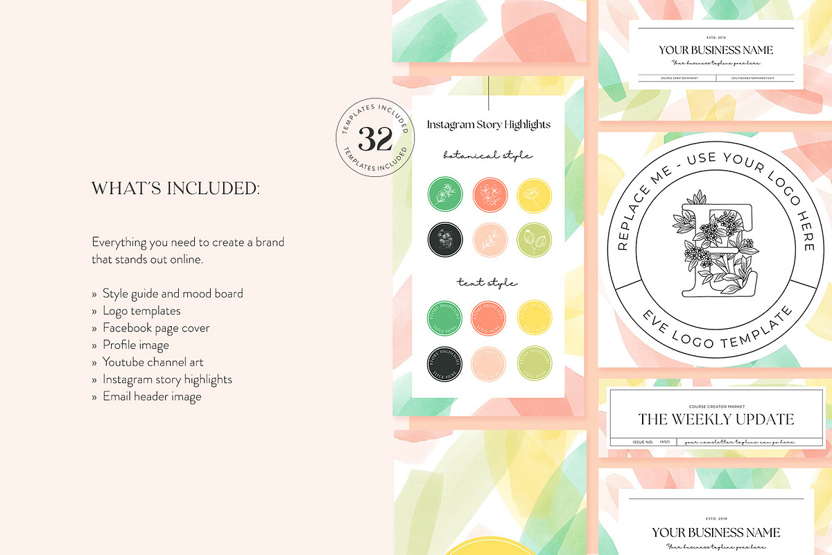Eve Logo & Brand Kit, a Branding & Logo Template by Jessica Rea (Photo 3 of 4)