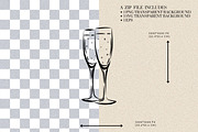 Pair of Champagne Glasses, a Food Illustration by CraftingOnSunday (Thumbnail 2 of 3)