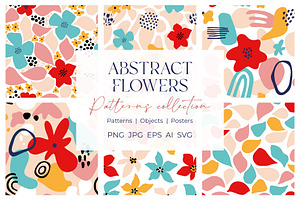 Abstract flowers, Bright patterns