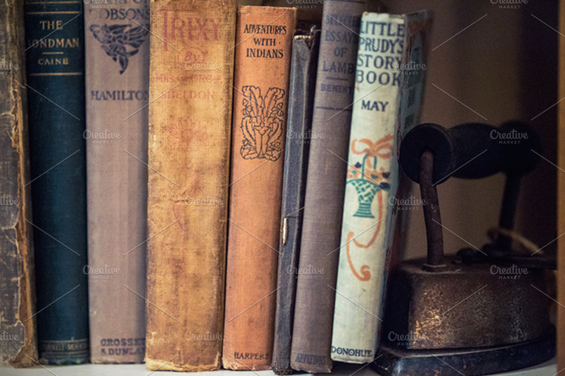 Old Books On Shelf