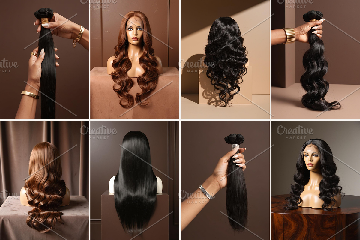 Luxury Hair models Photos Bundle, a Beauty & Fashion Photo by My Template Studio (Photo 2 of 13)