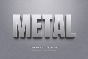 Metal 3D Text Effect Psd Mockup