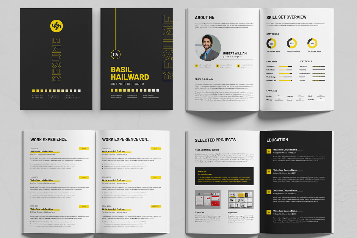 Resume Booklet Template, a Resume Template by MightyDesign (Photo 2 of 6)