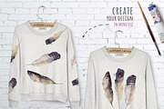 Watercolor BOHO feather DIY_4, an Object Graphic by Peace ART (Thumbnail 3 of 7)