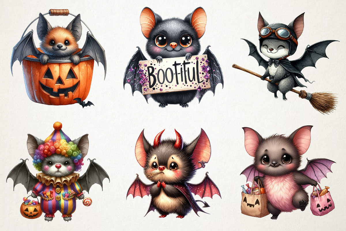 Funny Halloween Bats Clipart, an Illustration by RobertsArt (Photo 5 of 7)