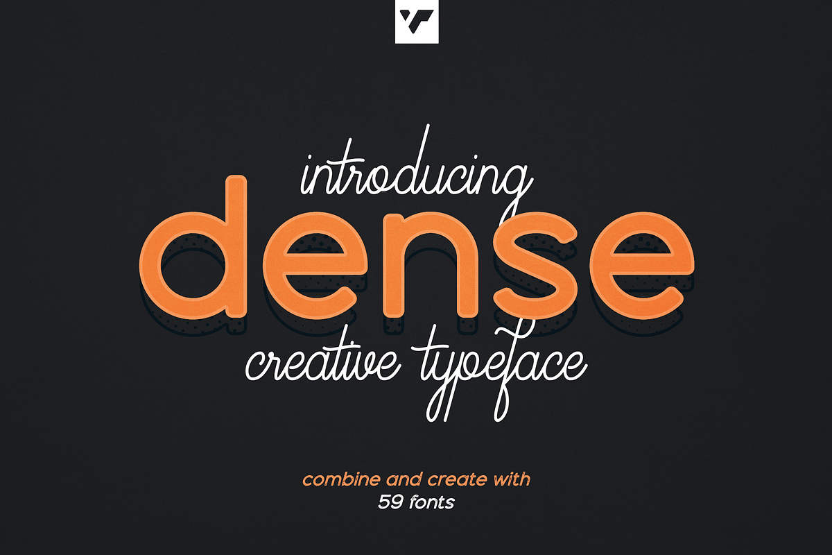 Dense creative typeface - 59 fonts, a Sans Serif Font by VP Fonts (Photo 1 of 16)