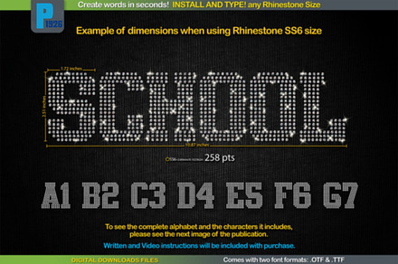 RS02 Atletico TTF RHINESTONE Font, a Slab Serif Font by Personalized1926