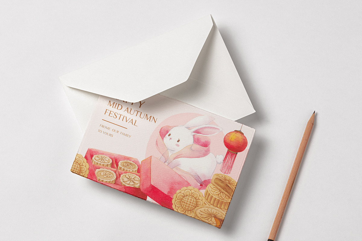 Mid-Autumn Festival & White Rabbit, an Animal Illustration by CreativeValuation (Photo 13 of 17)