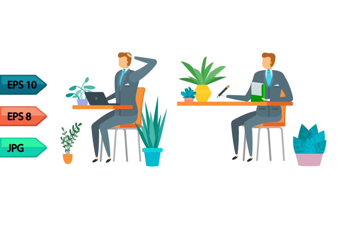 Vector business character poses set, an Object Graphic by julia_musdotter (Photo 15 of 15)