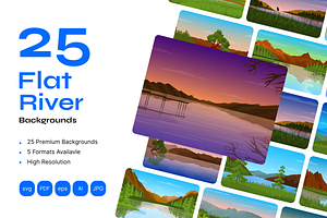 Flat River Background Vectors, a Duotone Icon by Brickclay