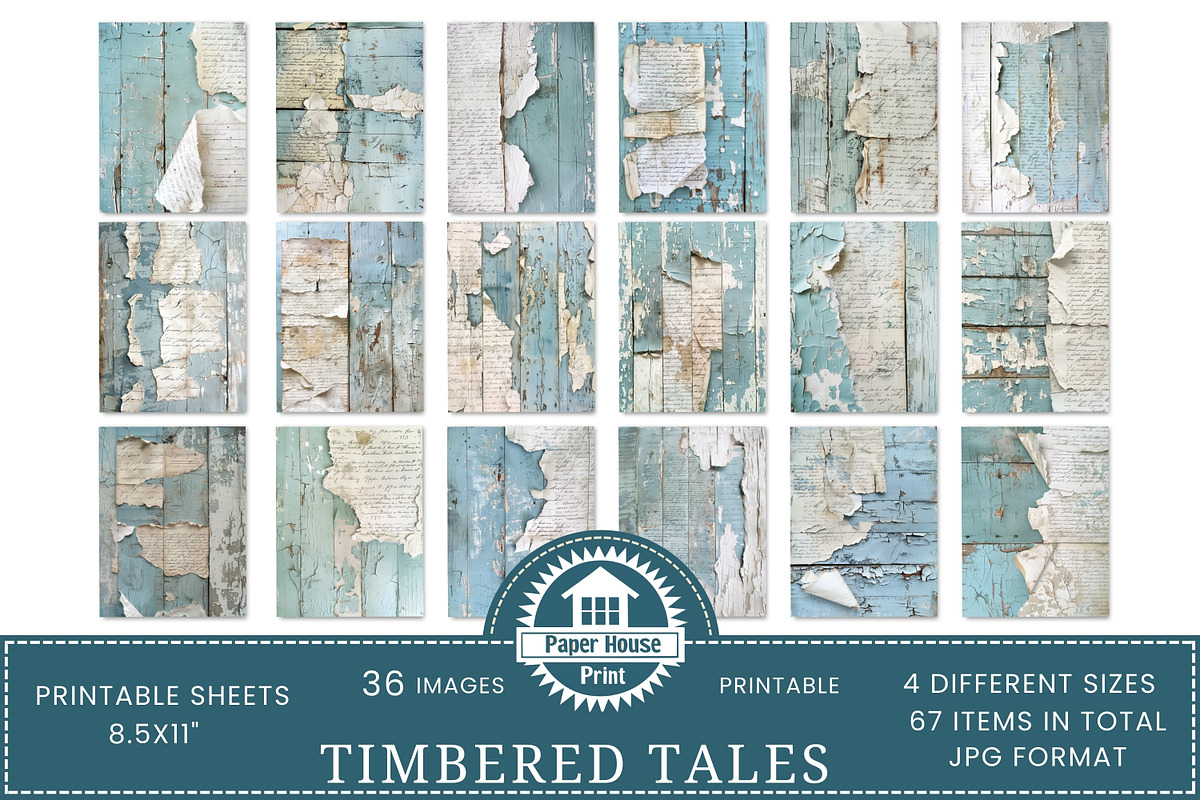 Distressed Aged Paper on Blue Wood, an Illustration by NiiiNArt (Photo 3 of 8)