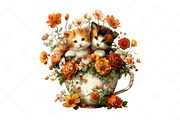 Whimsical Dog Cat Flower Clipart PNG, a Seasonal Illustration by Craft Nest (Thumbnail 12 of 12)