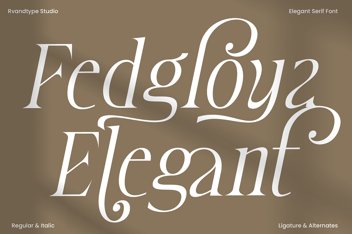 Fedgloya - Elegant Font, a Serif Font by Randi Irvan | Rvandtype (Photo 1 of 13)