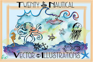 SALE! 20 Nautical Illustrations