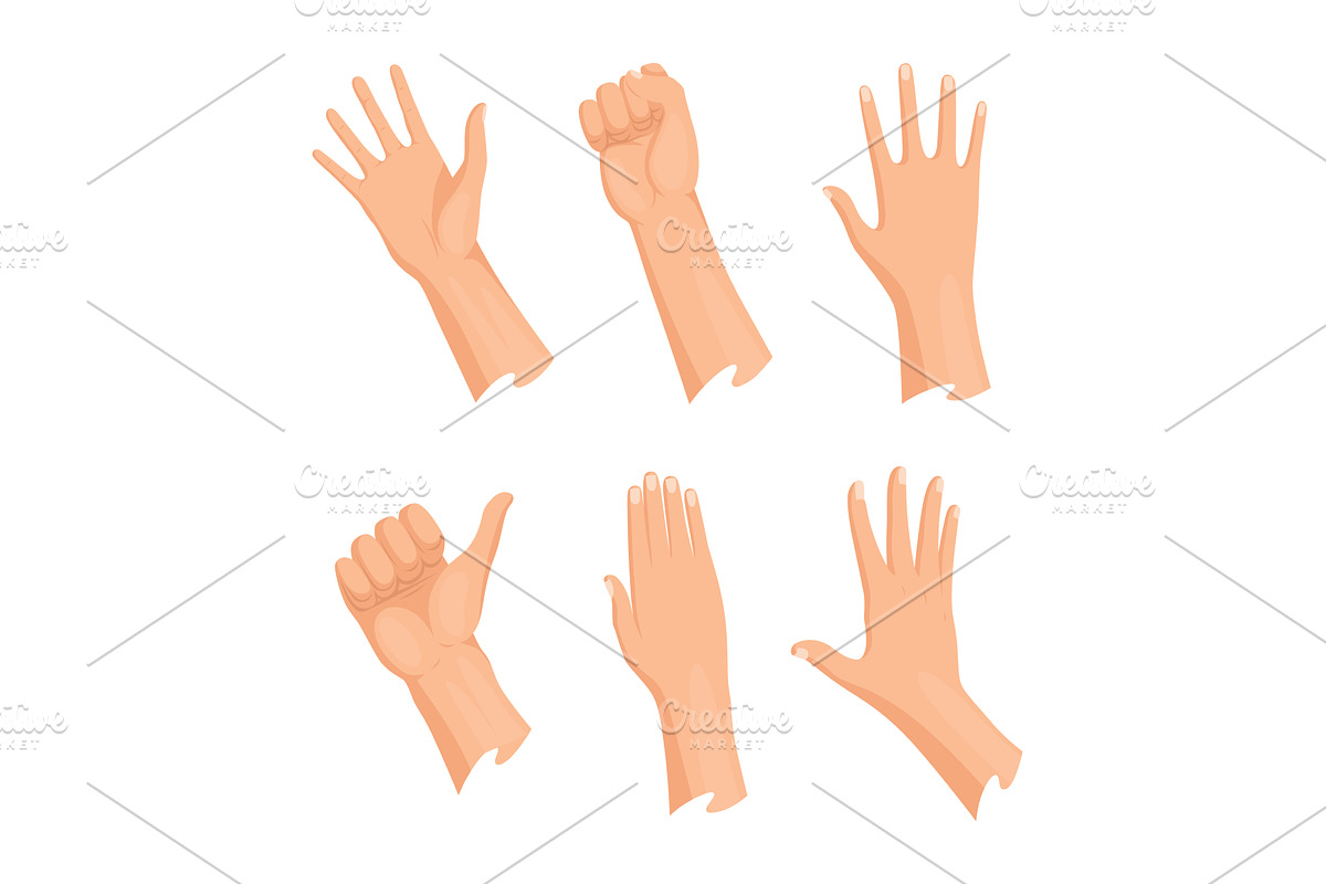 Hands normal skin icon set, an Object Illustration by Things for designers