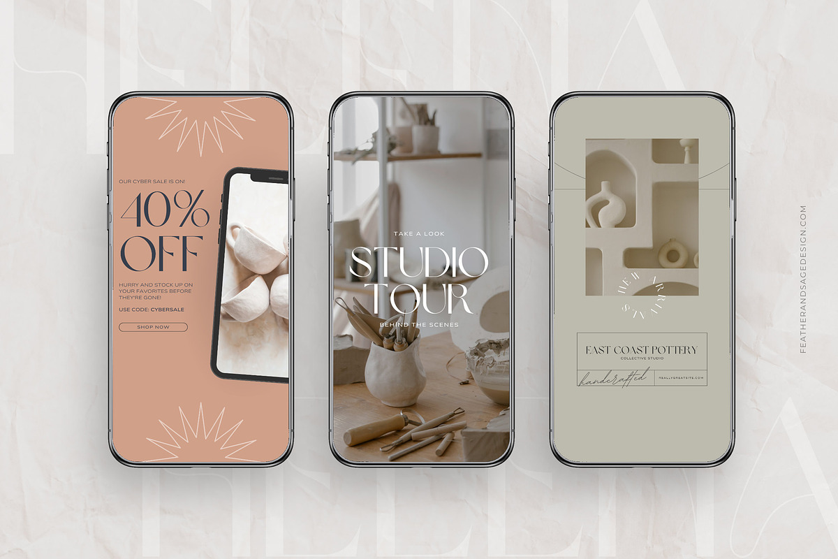 Helena | Canva Instagram Templates, a Social Media Template by Feather & Sage Design (Photo 2 of 10)