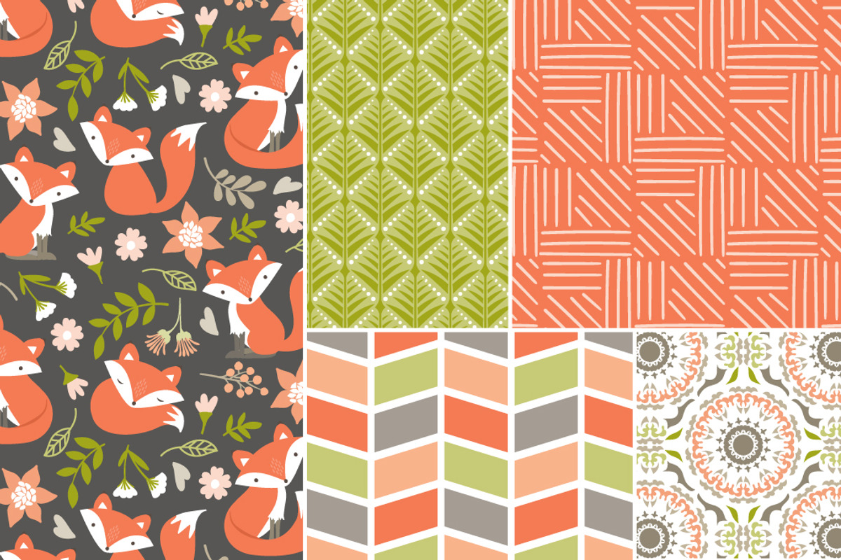 Fox Trail Seamless Patterns preview 2