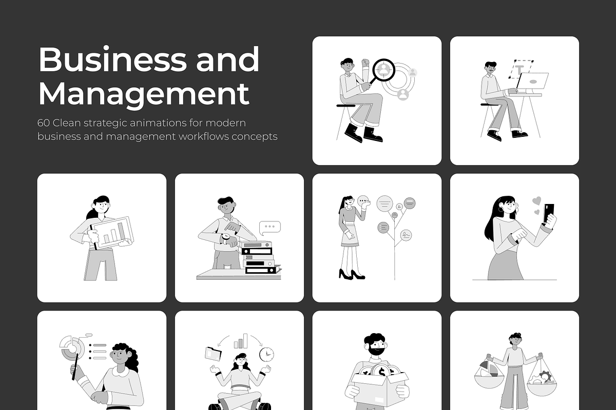 Animated Business Management, a Person Illustration by Prosymbols (Photo 1 of 4)