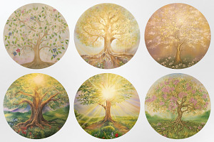 Watercolor Vintage Tree Of Life