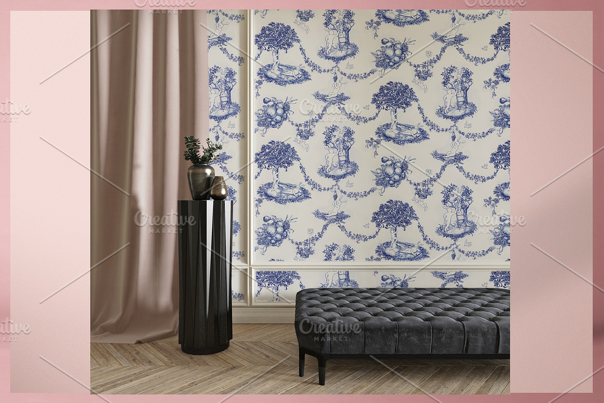Harvest Bunnies - Toile De Jouy, a Pattern Graphic by YvY (Photo 7 of 9)