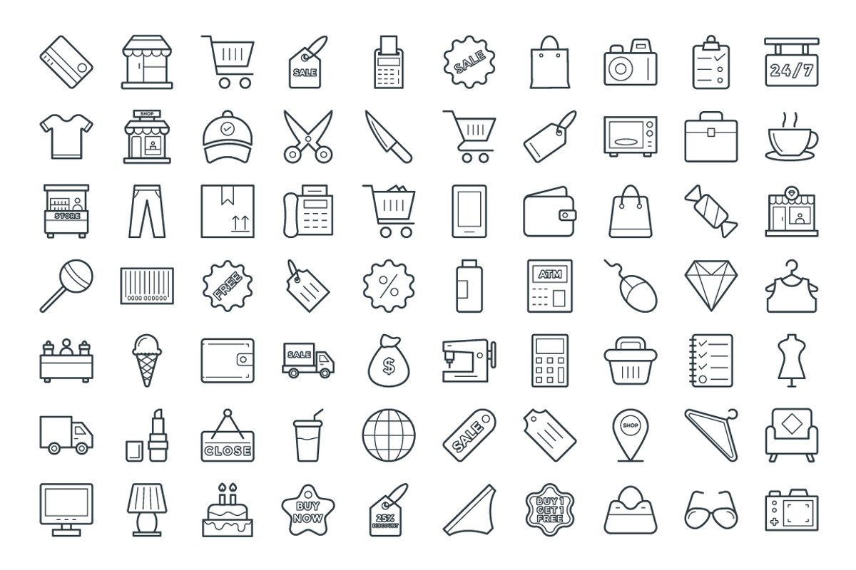 100+ Shopping Vector Icons, an Outline Icon by Vectors Market (Photo 2 of 3)