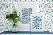 Blue and beige floral patterns, a Pattern Graphic by pineart (Thumbnail 4 of 7)