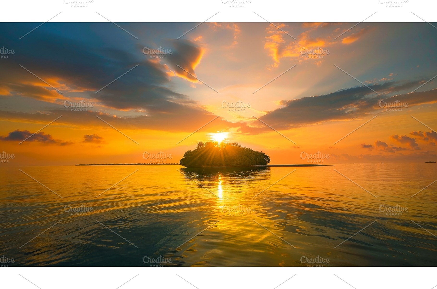 A Small Island in the Middle of a, a Nature Photo by Goinyk