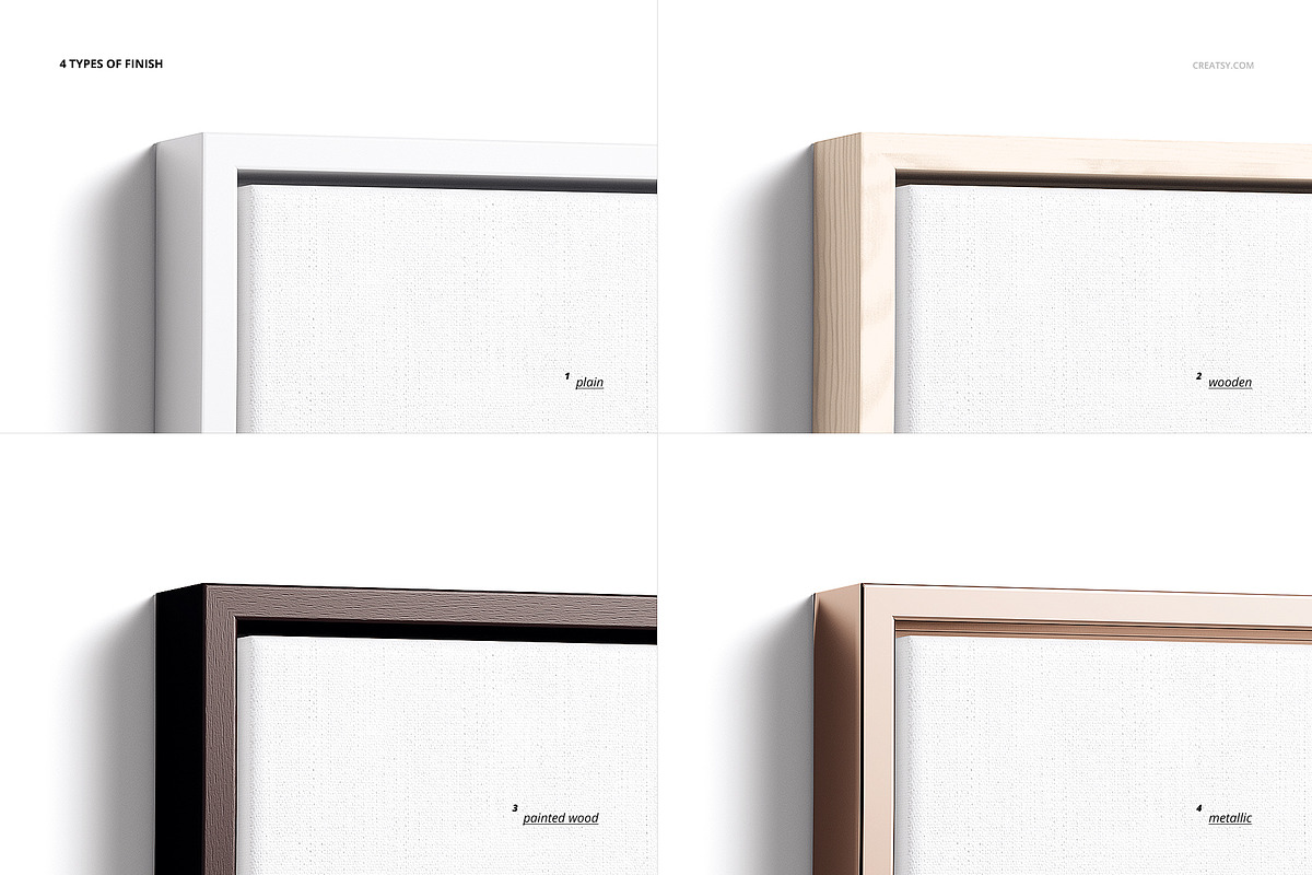 Canvas in Floater Frame Mockup Set, a Poster Template by creatsy5 (Photo 3 of 15)