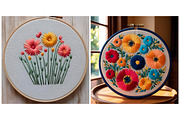 Embroidered Flower Idea Background, a Background Graphic by IrySha (Thumbnail 3 of 5)