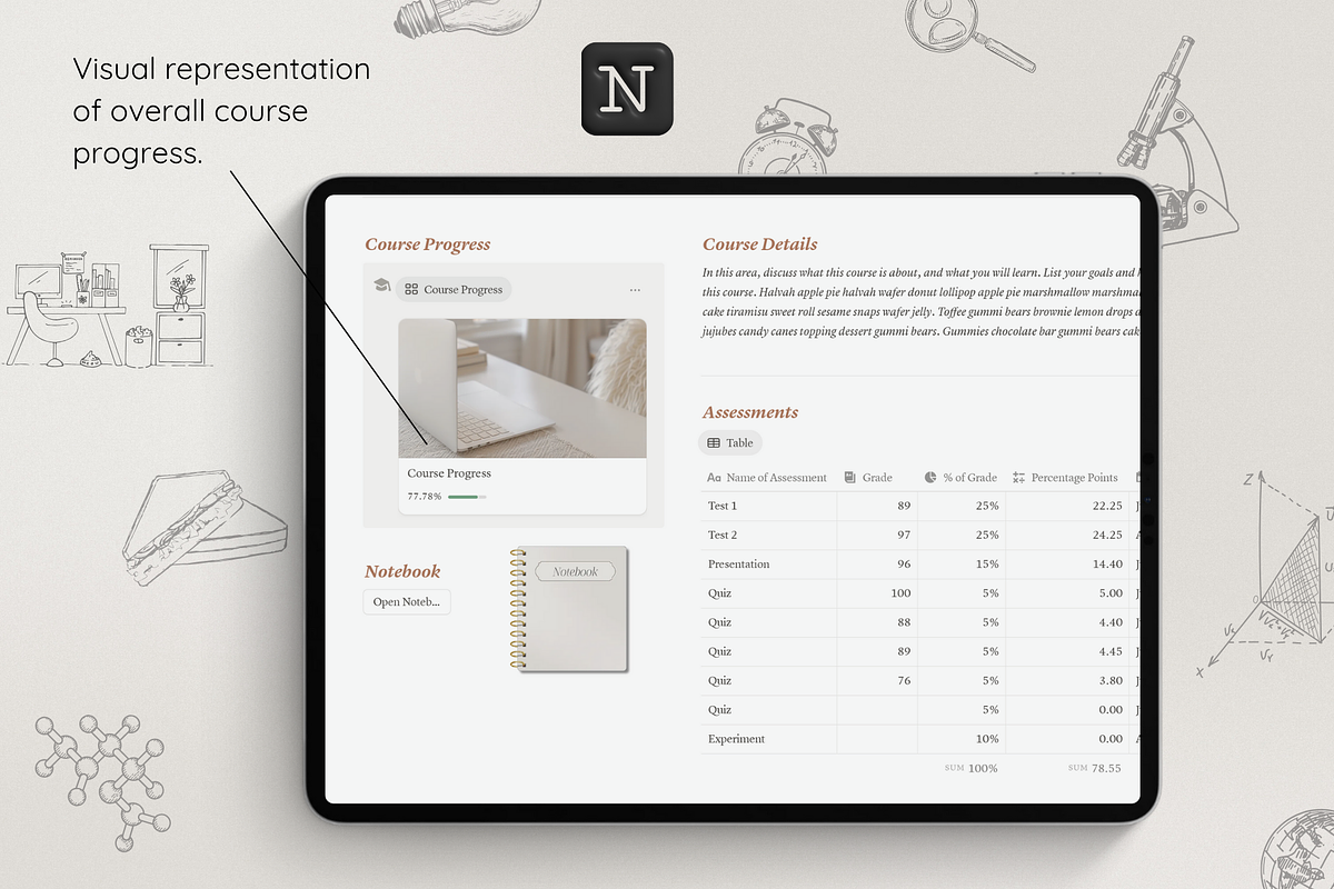 Notion Student Course Tracker, a Websites & App Template by Asha Glenn Design Studio (Photo 7 of 9)
