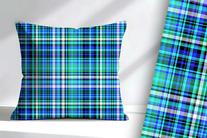 Blue Tide Plaid Seamless Repeat, a Pattern Graphic by Sharon Schwalbe