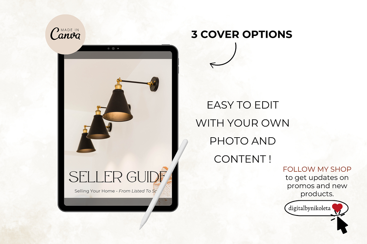 Editable Seller Guide Canva Template, a Marketing Template by Digital By Nikoleta (Photo 2 of 11)