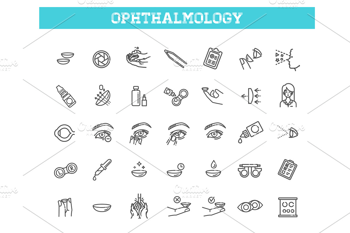 Contact Lenses Icon Set, an Object Graphic by Tettygreen (Photo 1 of 3)
