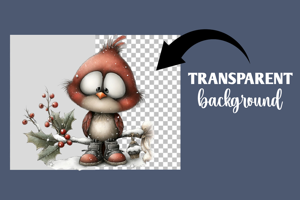 Whimsical Christmas Bird clipart, an Illustration by Designworld (Photo 2 of 6)