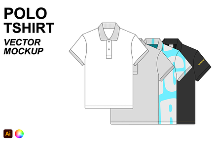 Polo Tshirt Vector Flat Mockup