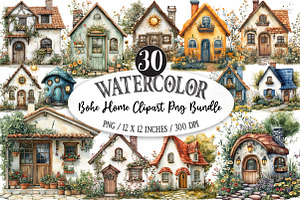BOHO Home Clipart Png Bundle, an Illustration by Designking