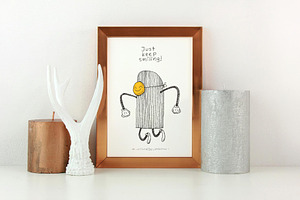Just Keep Smiling. Hand drawn