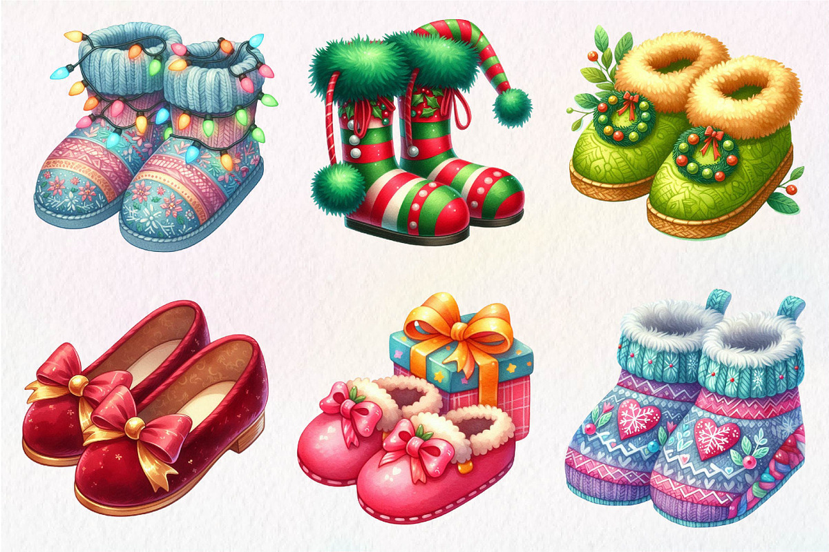 Christmas Slipper Clipart, an Illustration by Dream Creation (Photo 4 of 7)