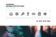 100 User Interface Micro Icons, an Outline Icon by Side Project (Thumbnail 1 of 6)